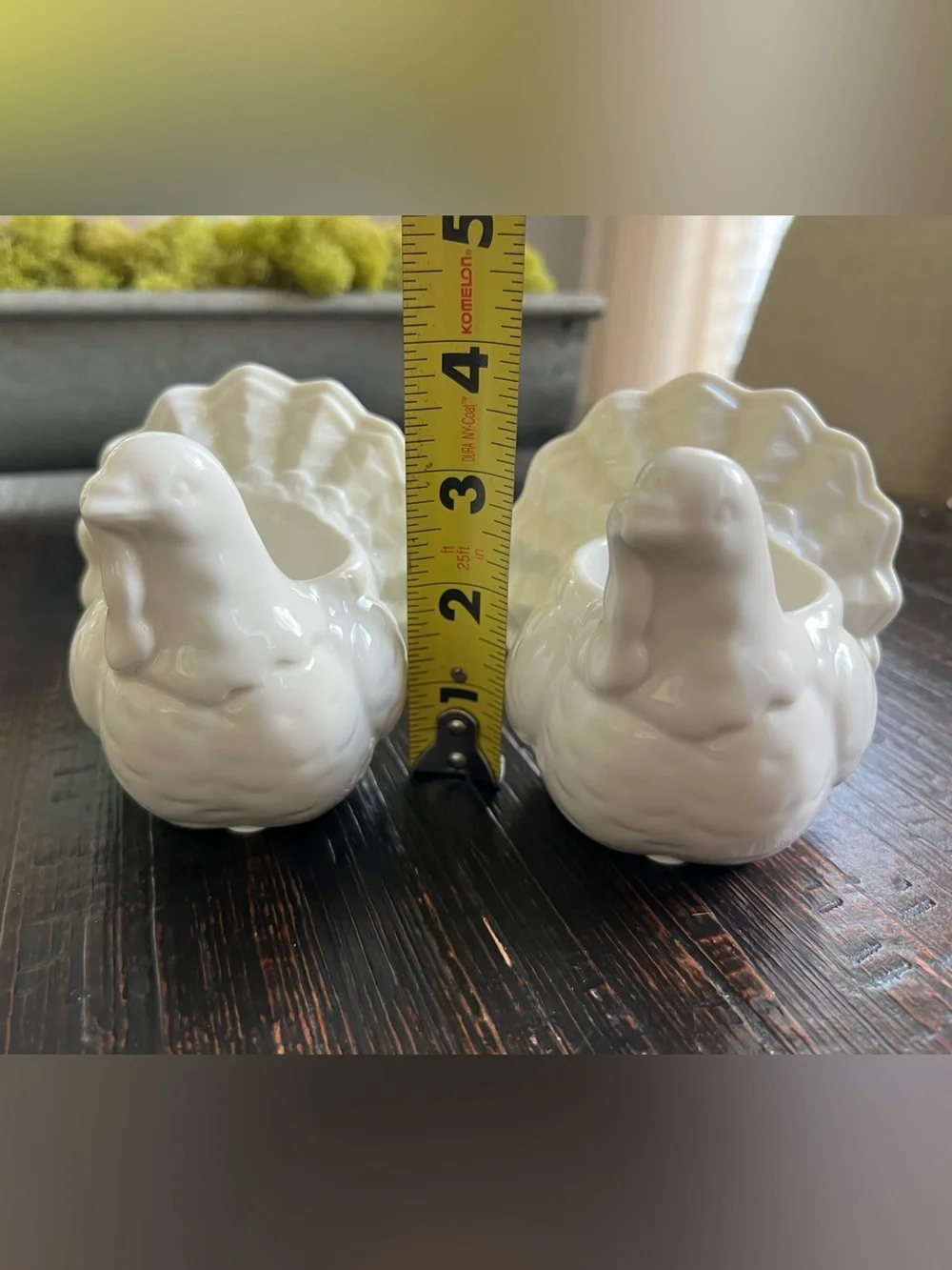 Yankee Candle Co Set of 2 White Ceramic Turkey Candle Holders